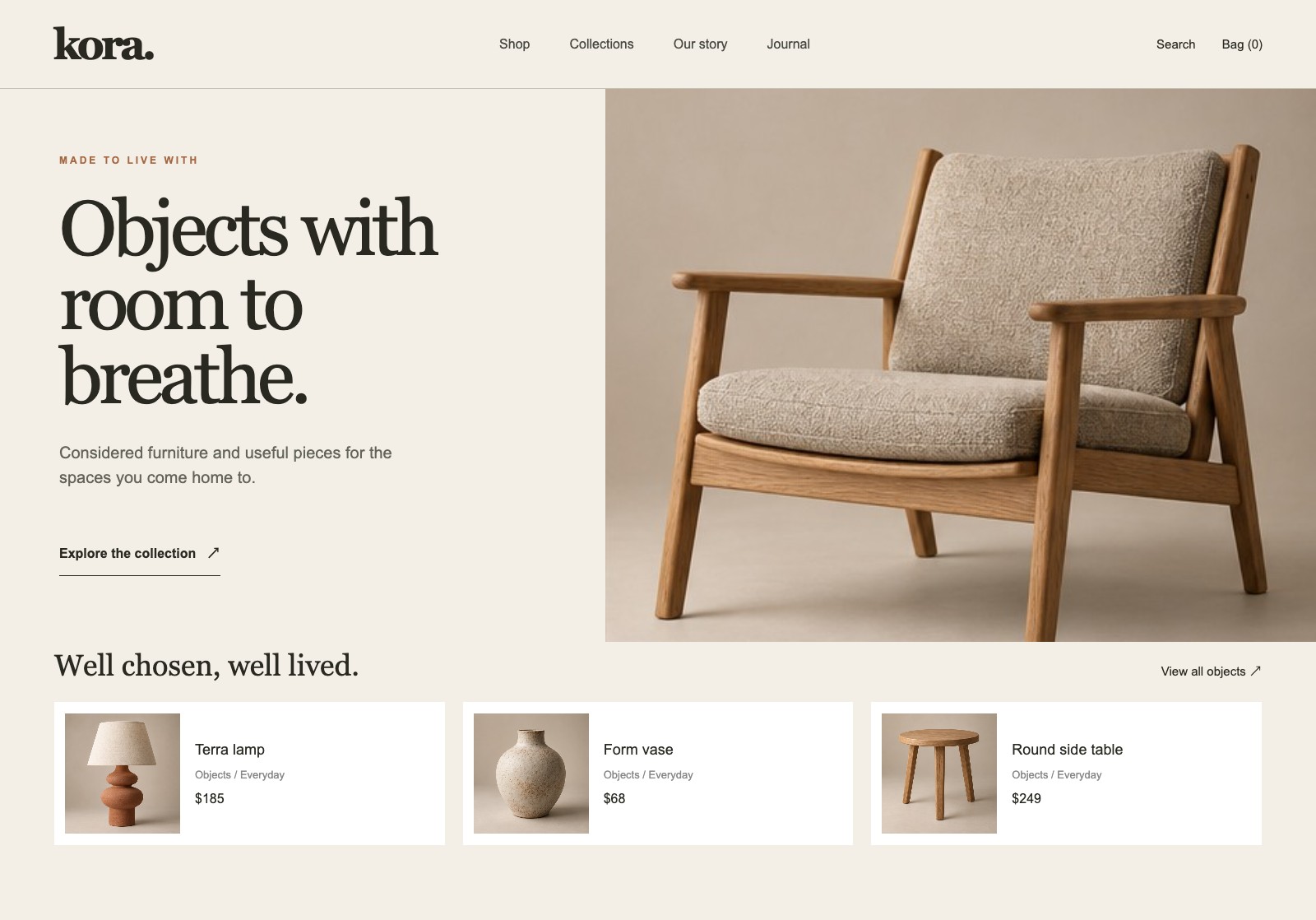 Fictional Kora Market seller dashboard concept.