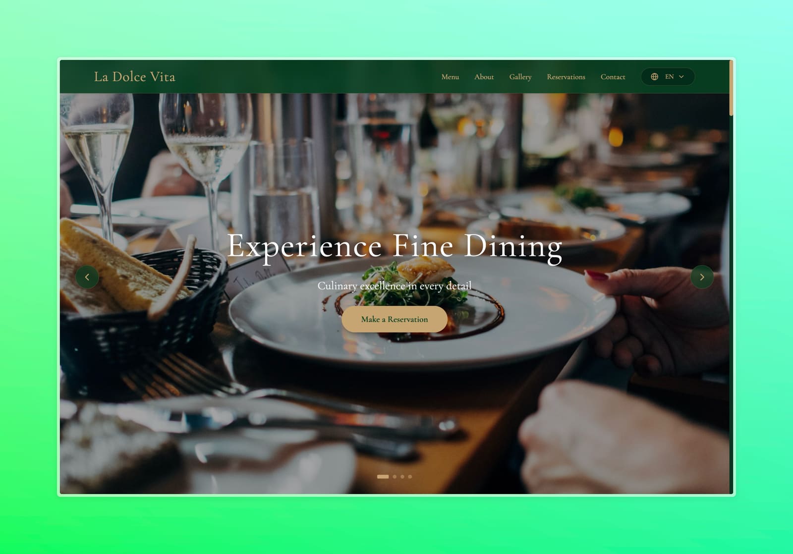 La Dolce Vita restaurant website.