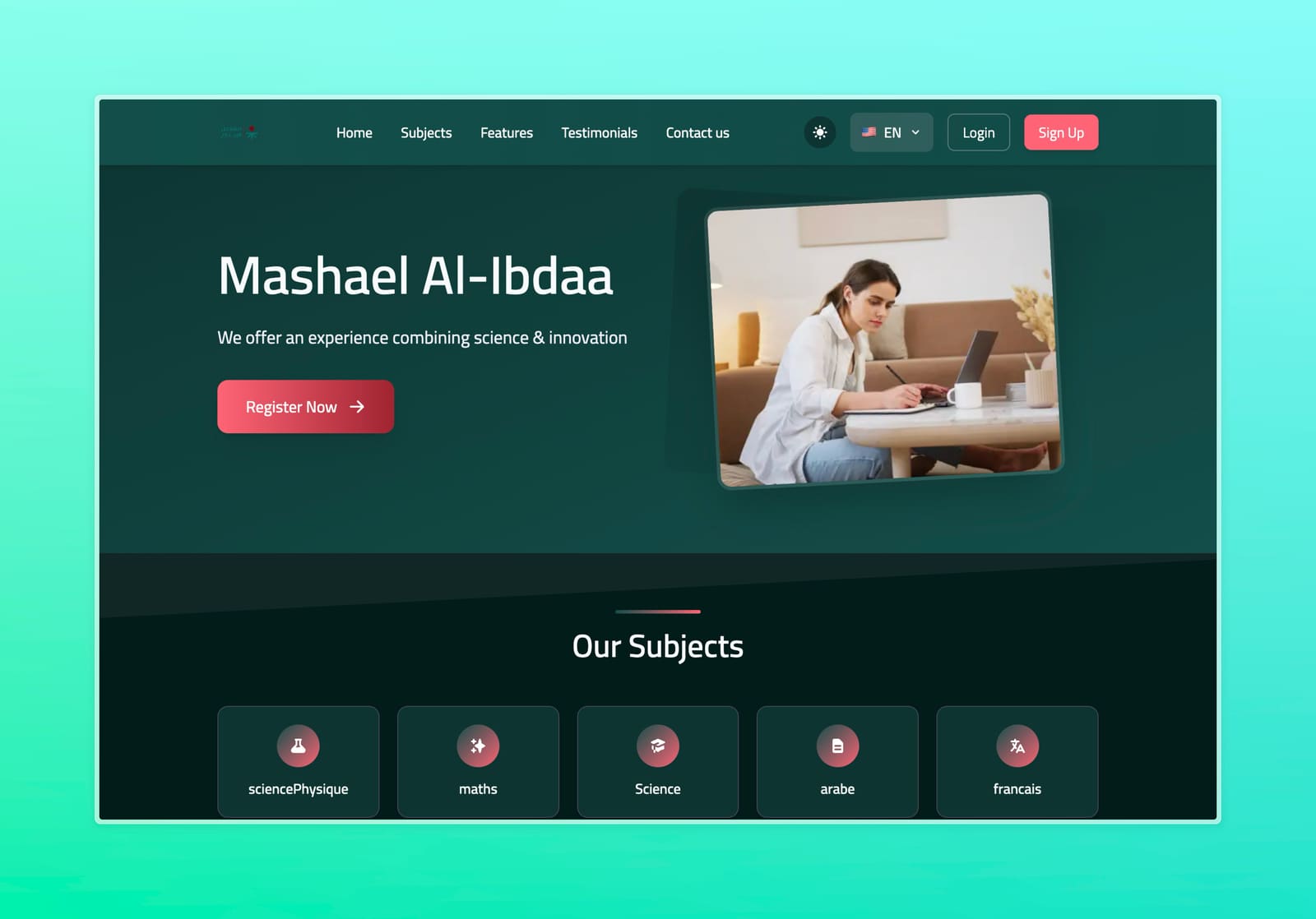 Mashael Al Ibdaa learning platform.